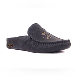 Sail Lakers Men’s Navy Blue Leather Slippers - size Euro 45